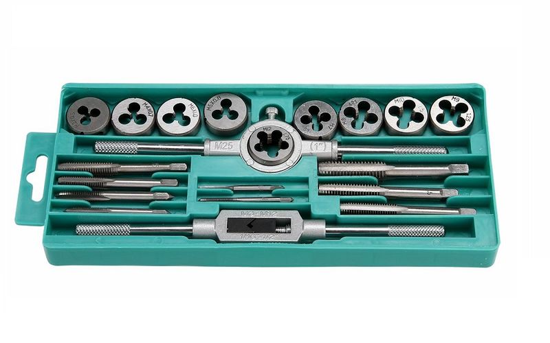 20Pcs Tap Die Set Metric Hand Threading Tool Tungsten Carbide Screw Thread