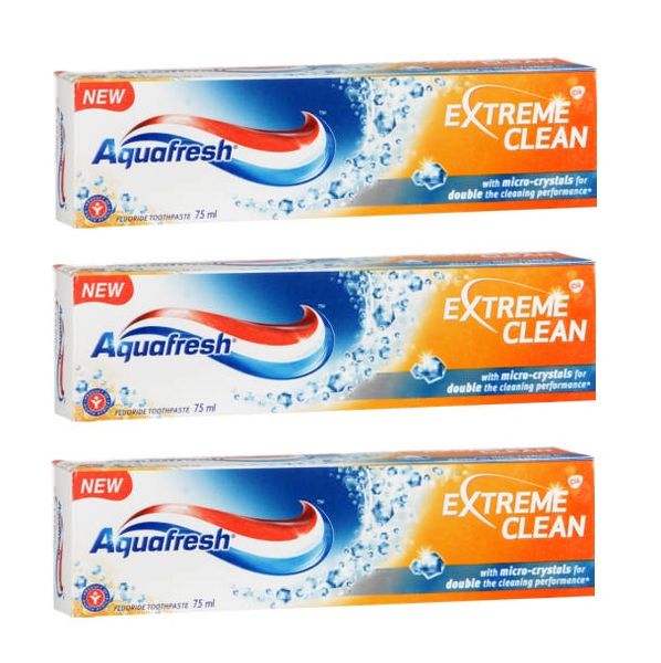 Aquafresh - Fluoride Toothpaste Extreme Clean (3 x 75ml)