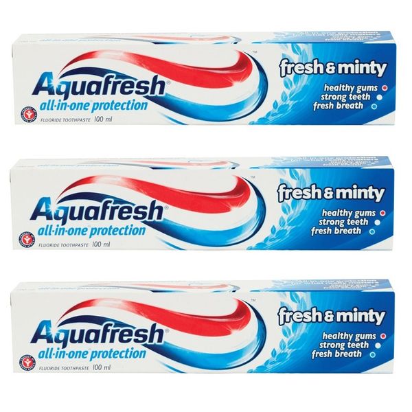 Aquafresh - All-In-One Fluoride Toothpaste Fresh &amp; Minty (3 x 100ml)