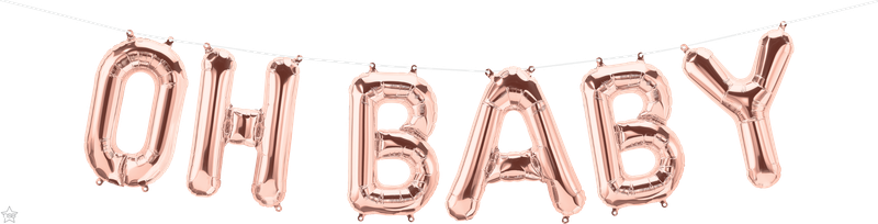 16 Inch Foil Balloon- Oh Baby Rose Gold Kit 1pack