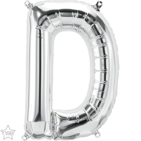 16 Inch Foil Silver Balloon Letter D- 1pack