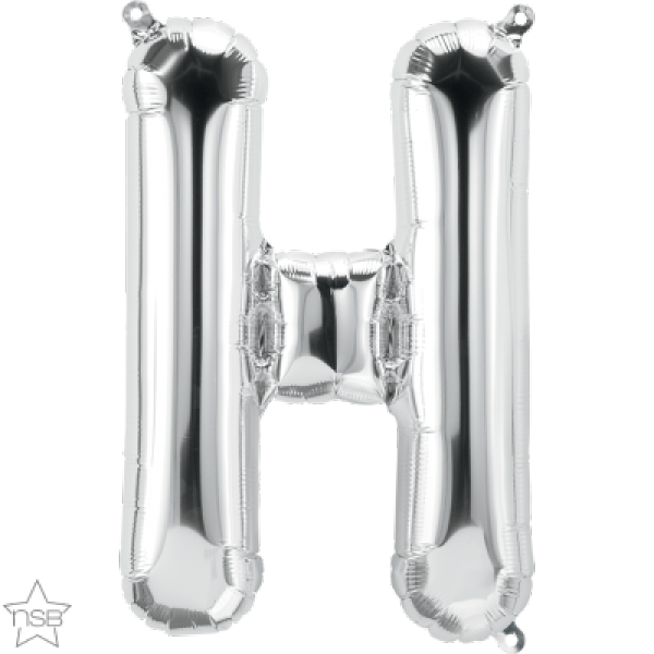 16 Inch Foil Silver Balloon Letter H- 1pack