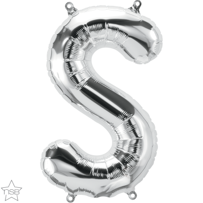 16 Inch Foil Silver Balloon Letter S- 1pack