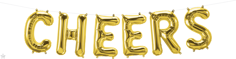 16 Inch Foil Balloon- Cheers Gold 1pack