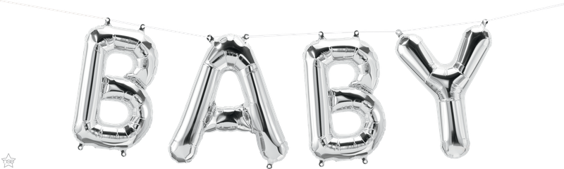16 Inch Foil Balloon- Baby Silver Kit 1pack
