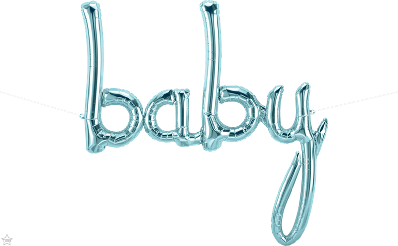 46 In Foil Balloon- Baby Scipt Pastel Blue 1pack