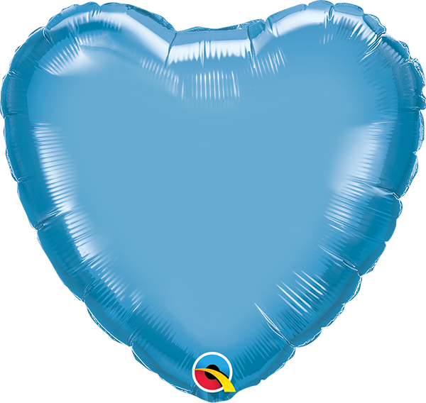 18 Inch Foil Heart Chrome Blue Balloon 1pack