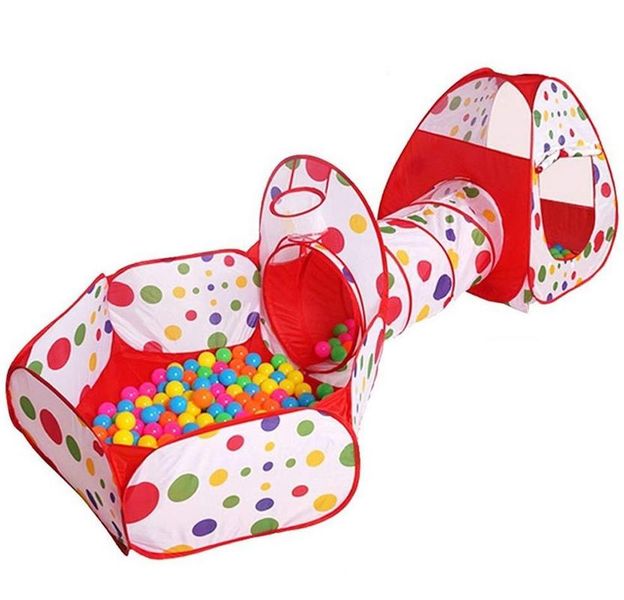 ZYS- Kids 3 Piece Play Tent with Ball Pit and Hoop – 50 Balls included