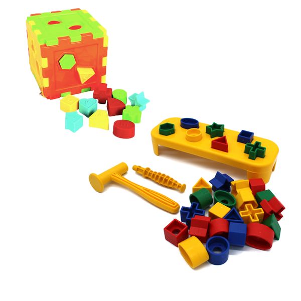 Baby Educational Blocks Shape Sorter &amp; Shapes Hammerbench Toy