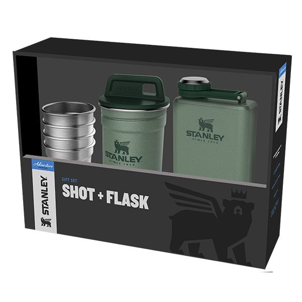 Stanley Adventure Shot &amp; Flask Gift Set - Hammertone Green