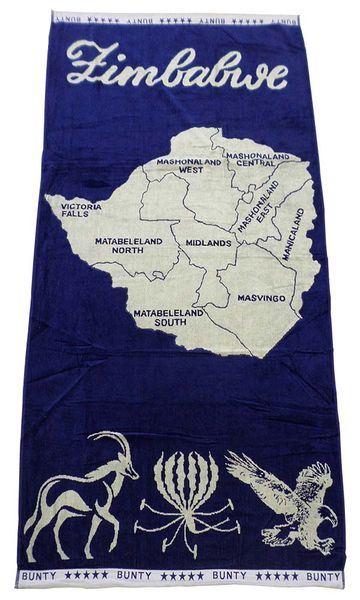 Maps - Zimbabwe Beach Towel 90x180cms 730gms Red