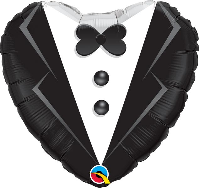 Qualatex 18 Inch Foil Heart Wedding Tuxedo Balloon 1pack