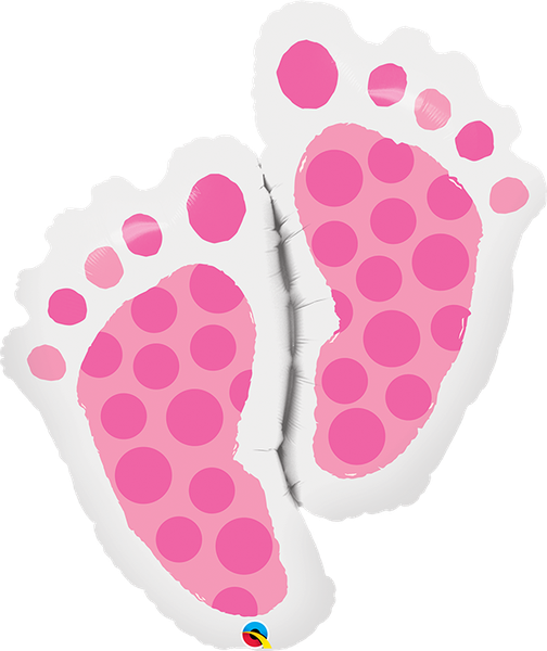 Qualatex 35 Inch Foil Shaped Baby Feet Pink Balloon 1pack