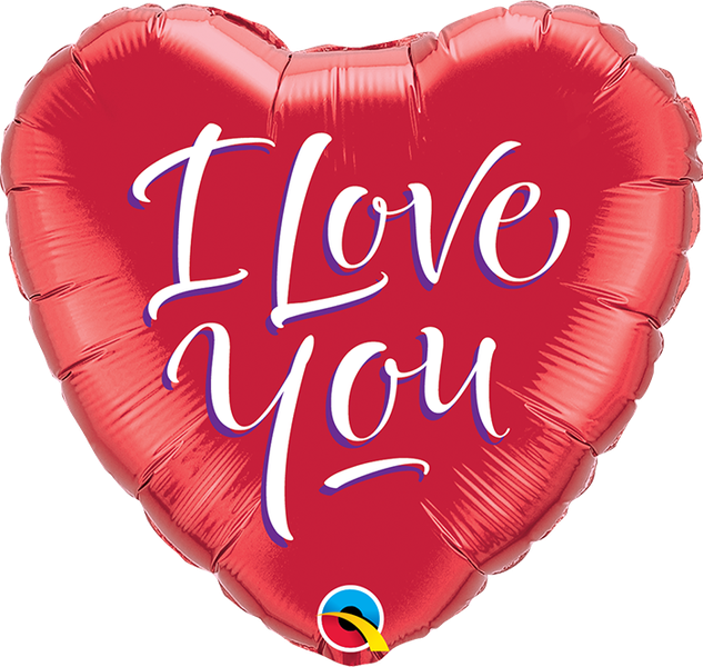 Qualatex 18 Inch Foil Love You Modern Script Balloon 1pack