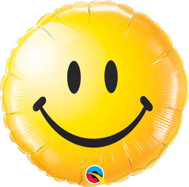 Qualatex 18 Inch Foil Round Smiley Face Yellow Balloon 1pack
