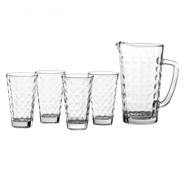 Leonardo Jug with 4 Tumblers Optic – 5 Piece Set