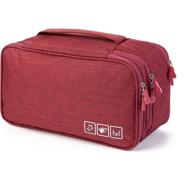 Unisex Toiletries Underwear Organiser Multipurpose Bag For Travel Red
