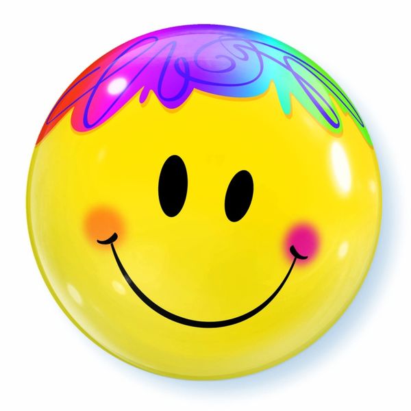 22 Inch Single Bubble Balloon - Smiley Face 1 Pack