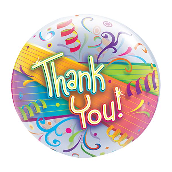 22 Inch Single Bubble Balloon - Thank You 1 Pack