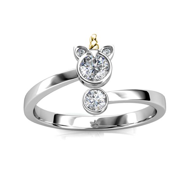 Destiny Unicorn Ring with Crystals From Swarovski