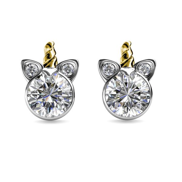 Destiny Unicorn Earring with Crystals From Swarovski