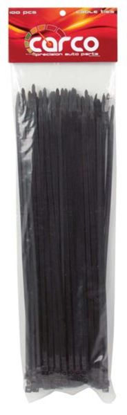 Carco 4.8 x 500mm Cable Ties - Pack of 100 - Black