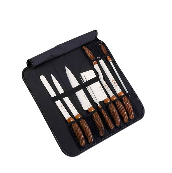 Royalty Line 9 Piece Stainless Steel Knife Set with Bag - Brown