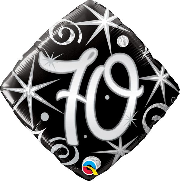 Qualatex 18 Inch Foil Balloon - Age 70 Elegant Sparkle &amp; Swirls 1 Pack