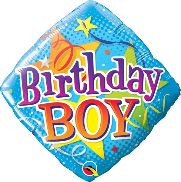 Qualatex 18 Inch Foil Birthday Boy Diamond Balloon 1 Pack