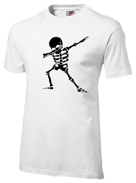 Dabbing Skeleton Men's Tshirt White