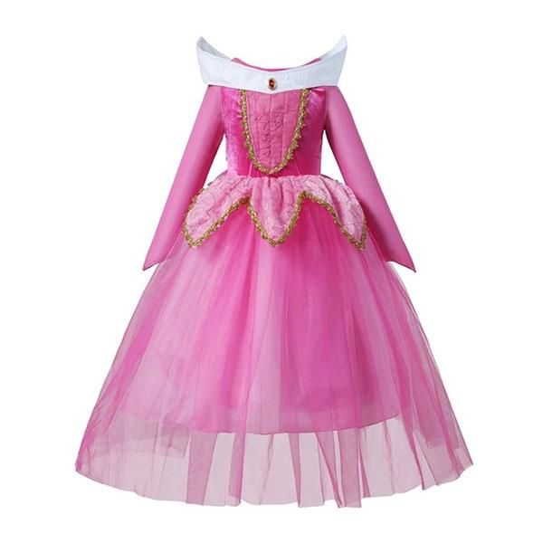 Pink Princess Dress With White Collar