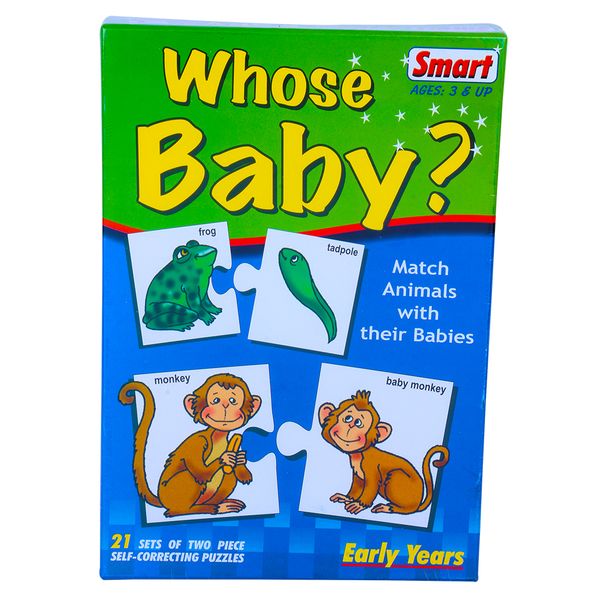 Whose Baby? - Match Animals with their Babies (21 Sets of 2pc Self-Correcting Puzzles)