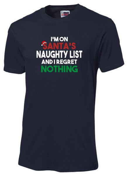 Santa's Naughty List Tshirt Navy image