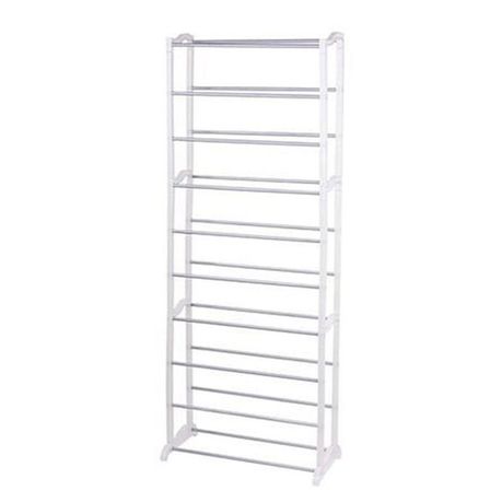 30 Pair Shoe Rack Storage Organiser 10 Tier Tower White Buy Online In South Africa Takealot Com