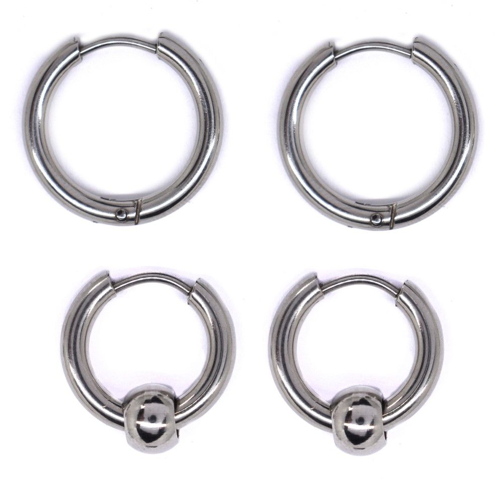 Androgyny Stainless Steel 2pk Hoop Earring SSVE8591-6 | Shop Today. Get ...