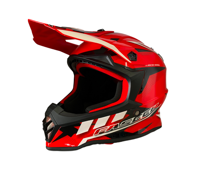 Faseed 608 Kids Red/White/Black Helmet image