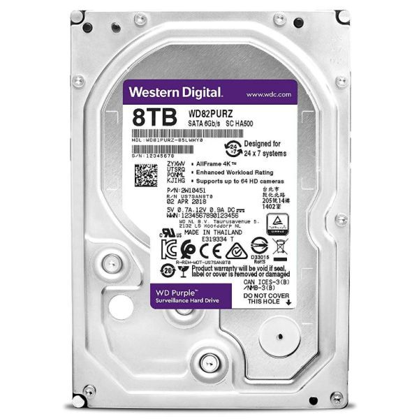 WD Purple 8TB 7200RPM 256MB Cache 3.5