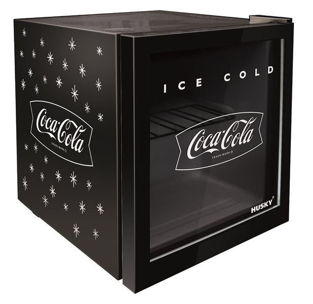 Husky - 46L Counter-Top Beverage Cooler | Glass Door | Black | Coca-Cola