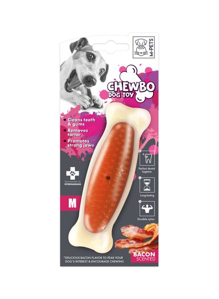 M-Pets Chewbo Bone Bacon Scented Dog Toy - Medium