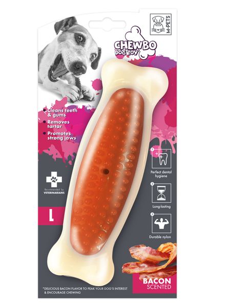 M-Pets Chewbo Bone Bacon Scented Dog Toy - Large