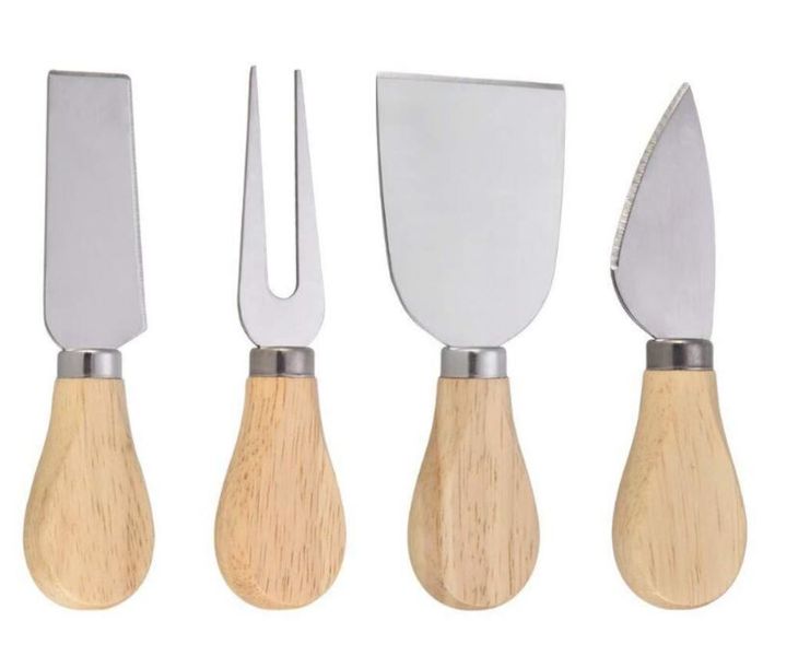 4pcs/set Cheese Useful Tools Set Oak Handle Knife Fork Shovel Kit