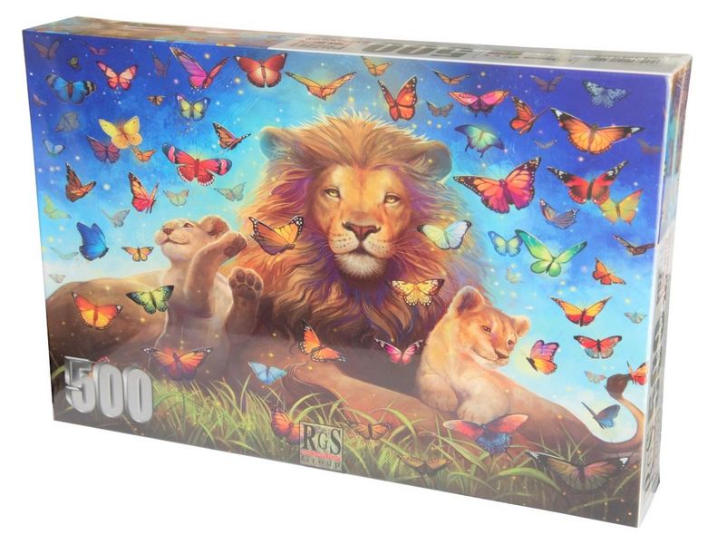 Lion with Butterflies 500 Piece Puzzle