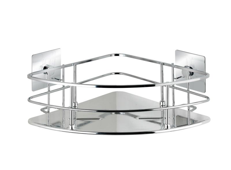 WENKO - Turbo-Loc® Corner Shelf Quadro Range - S/Steel - No Drilling