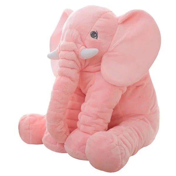 Stuffed Elephant Pillow - Pink