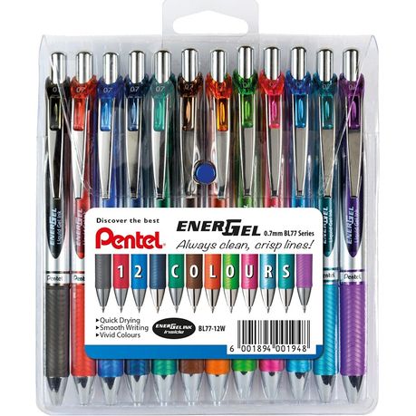 Pentel Energel BL77 Retractable Metal Tip Roller Ball 0,7mm Wallet of 12 |  Buy Online in South Africa 