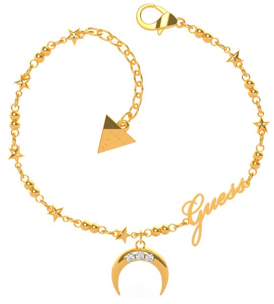 Guess Get Luckysmall Chain &amp; Moon Bracelet Gold