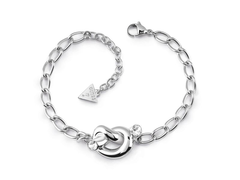 Guess Chain &amp; Knot Bracelet Silver