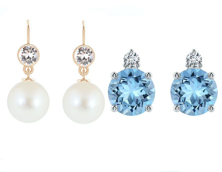 Civetta Spark 925 silver hoops and Mimi Aquamarine stud
