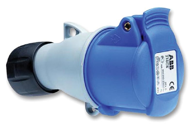 250 V, Cable Mount, Socket, 2P+E, Blue image