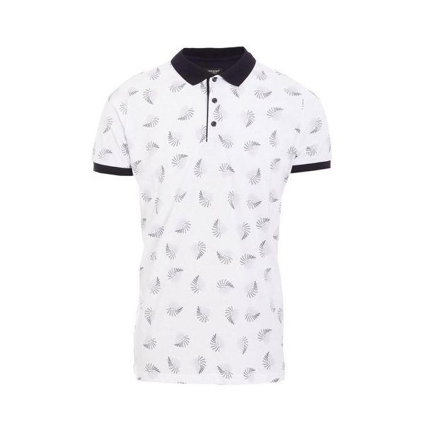 Quiz Mens Polo Shirt with Contrast Collar - White
